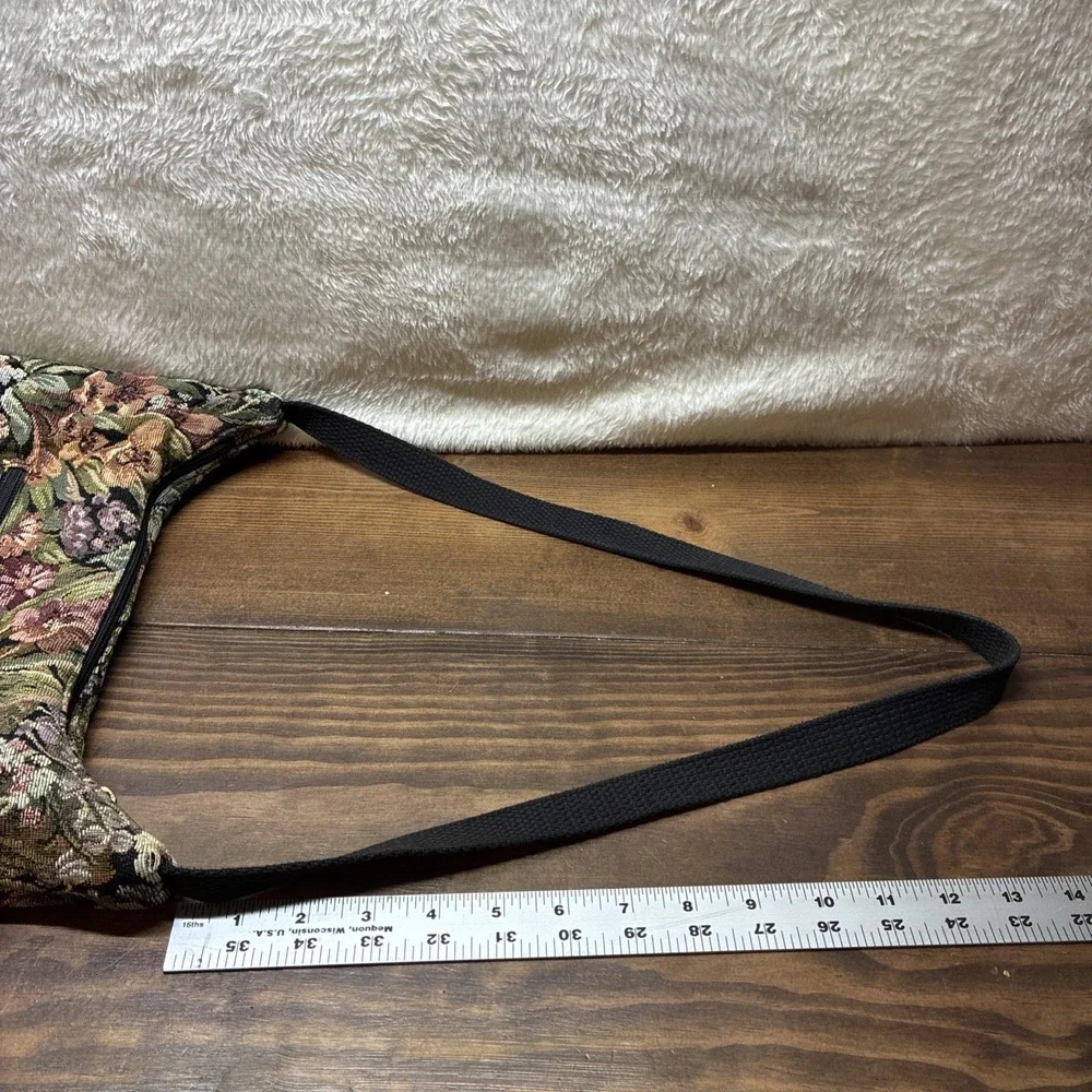 Vintage Floral Tapestry Shoulder Bag Wallet Set Multicolor Grandmacore